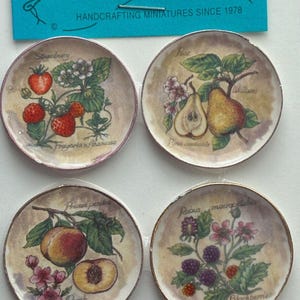 Dollhouse miniature fruit platter set of 4 - handcrafted
