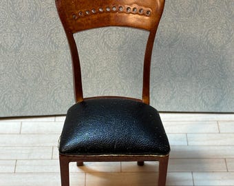 Dollhouse miniature walnut contemporary chair by hansson