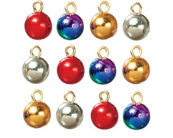 Dollhouse miniature ball ornaments set of 12