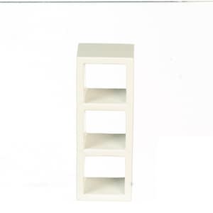 Dollhouse miniature 3 shelf unit in white