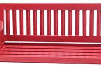 Dollhouse miniature porch swing in red