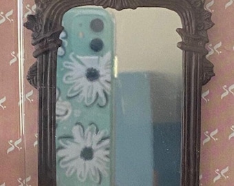 Dollhouse miniature large rosewood mirror