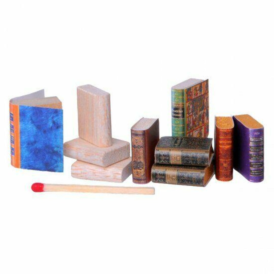 Mini Mundus Dollhouse Small Antique Book Bindings, 89 Pieces, Balsa ...
