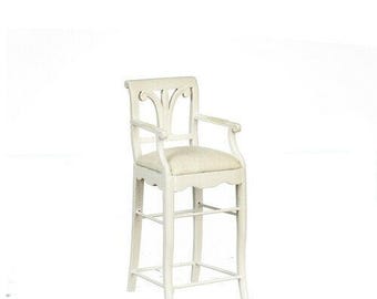 Jbm fine miniature kitchen stool in white for dollhouse