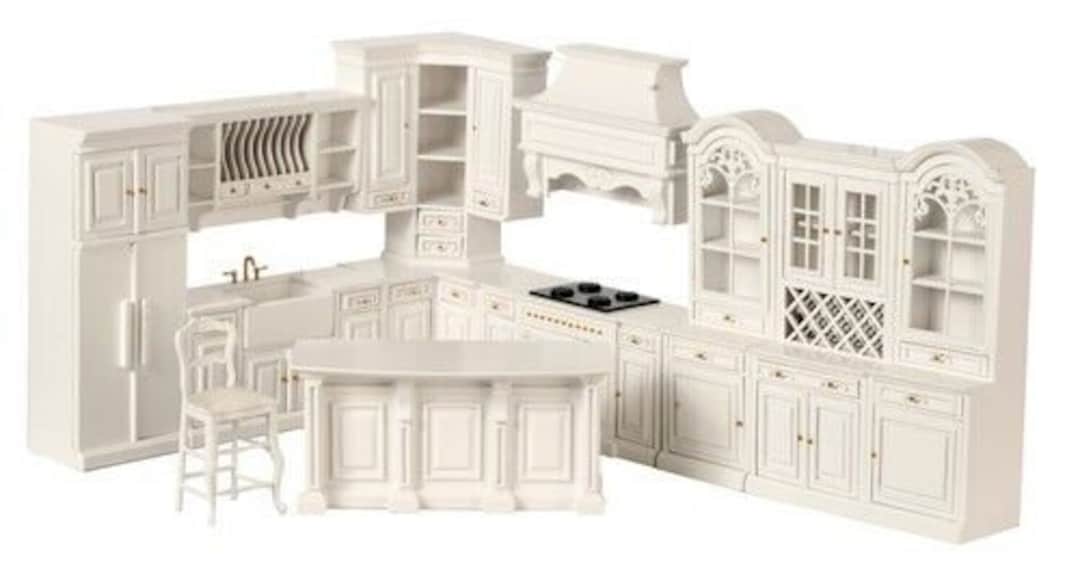 Dollhouse Kitchen Island in White From the Platinum Collection Etsy