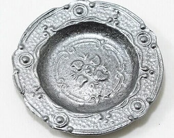 Dollhouse miniature pewter plate