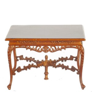 Jbm fine miniature fancy table in walnut for dollhouse