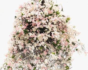 Dollhouse miniature hanging basket: pretty in pink, large