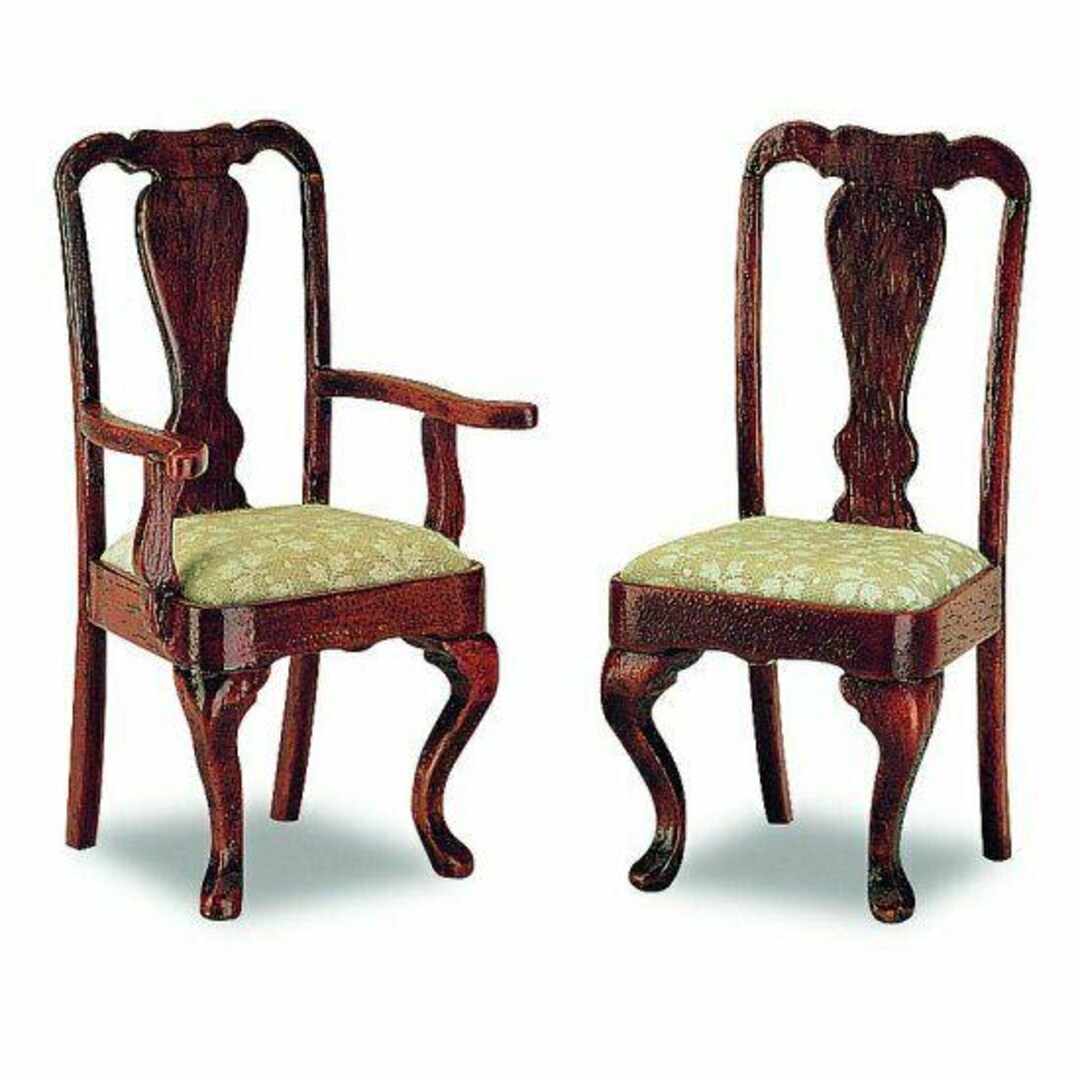 Mini Mundus Dollhouse Queen Anne Armchair - 2 Pieces - Furniture Kit - Etsy