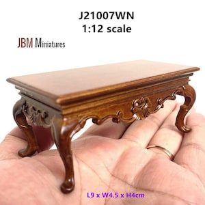 Dollhouse miniature victorian coffee table in walnut by jbm
