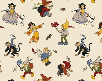 New!!  bradbury and bradbury dollhouse wallpaper - gnomes
