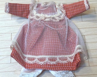 Heidi ott dollhouse miniature 1:12 scale girl's red dress