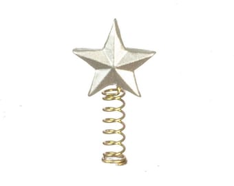 Dollhouse miniature silver star tree topper