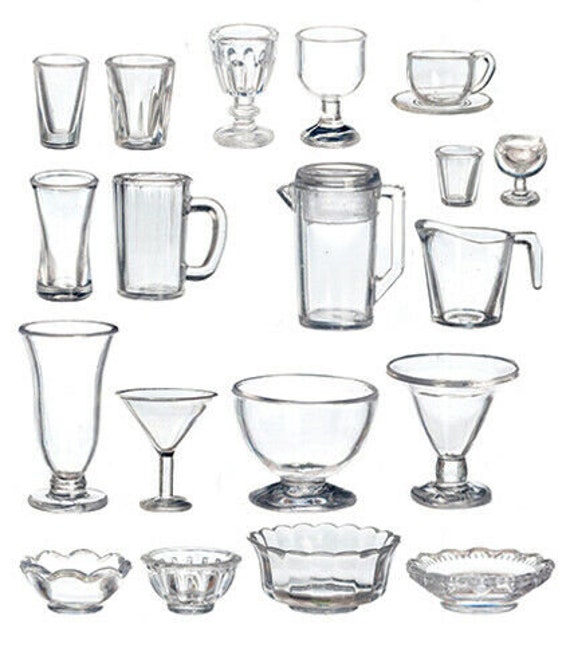 Dollhouse Miniature Kitchen Set With 21 Pieces Etsy