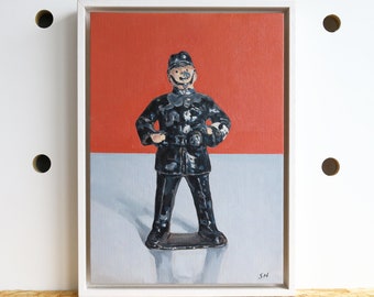 Policeman, oil painting, Police officer gifts, British Bobby, police gifts, toy art, London Art, original painting - BEST OF BRITISH –