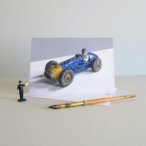 Dinky Ferrari Karte, Oldtimer Karte, Rennwagen Karte, Dinky Toys Karte, Spielzeugautos Karte, Vintage Spielzeug, Grußkarte-DINKY RACING CARS