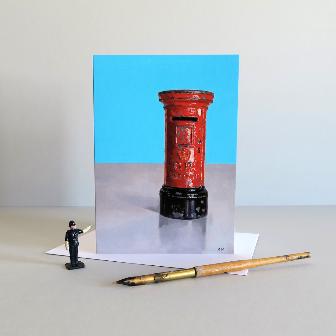 Red Post Box Card, Postbox Card, Royal Mail, British Postbox, Letterbox ...