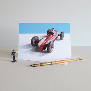 Dinky Maserati Karte, Oldtimer Karte, Rennwagen Karte, Dinky Toys Karte, Spielzeugautos Karte, Vintage Spielzeug, Grußkarte-DINKY RACING CARS-