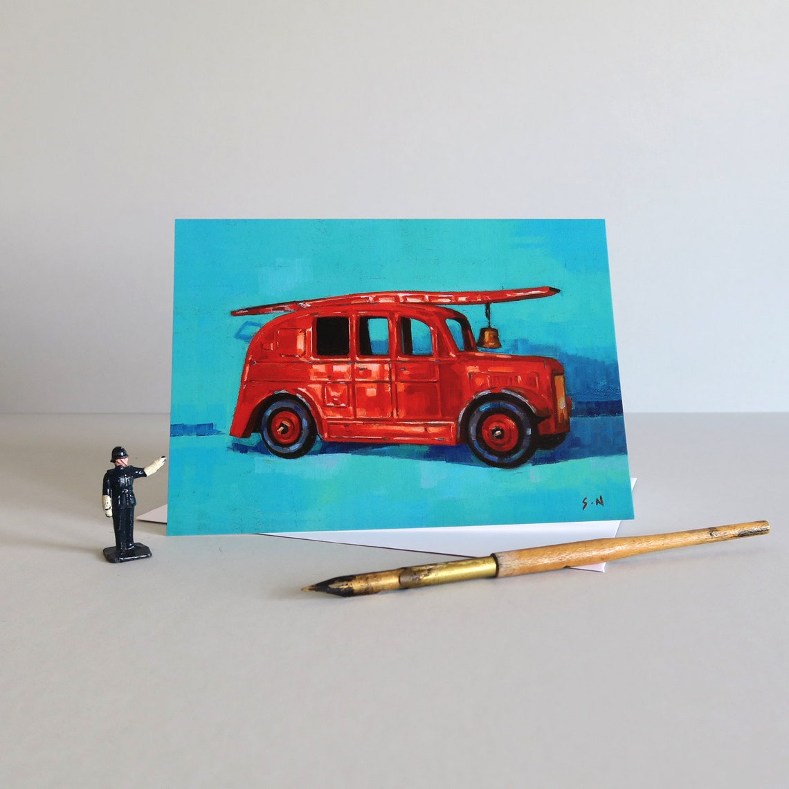 Dinky Streamline Fire Engine Card, Dinky Fire Engine, Fire Engine Card ...