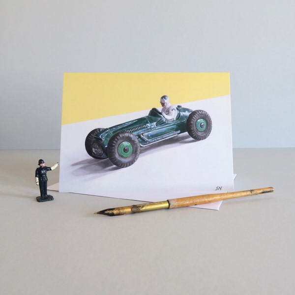 Dinky Cooper Bristol Card, Classic car card, racing car card, dinky toys card, toy cars card, vintage toys, greetings card-DINKY RACING CARS