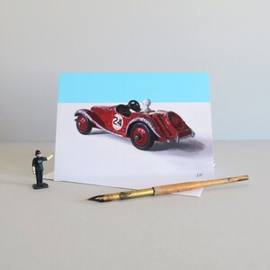 Dinky Mg Midget Karte, Oldtimer Karte, Rennwagen Karte, Dinky Toys Karte, Spielzeugautos Karte, Vintage Spielzeug, Grußkarte-DINKY RACING CARS
