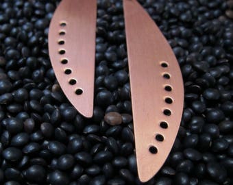 Gebürstetes Kupfer Ohrringe Kupfer Ohrringe Boho Ohrringe Schmuck gelocht Ohrring aus Kupfer handgefertigt Kupfer Ohrringe