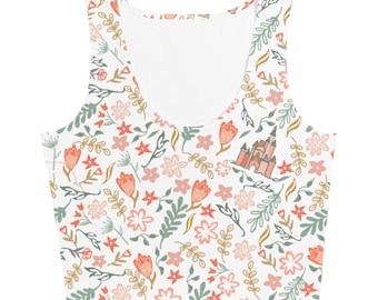 Cinderella Castle Disney Castle Crop Top Garden Cottage Core Floral Crop Top Disney Shirt Disney Castle Garden Crop Top