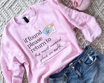 If Found Return to Disney World Sweatshirt Disney Shirt Most Magical Place on Earth Polaroid Unisex Sweatshirt