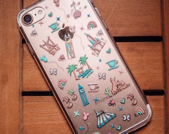 Disneyland Doodles-telefoonhoesje iPhone-hoesje Disney Parks-telefoonhoesje Disneyland iPhone-hoesje