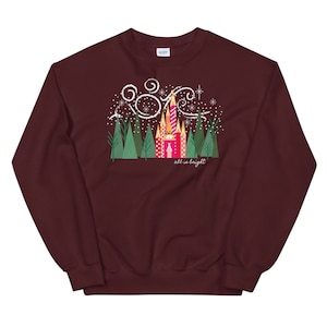 Disney Christmas Castle Felpa Disney Shirt Tutto è Luminoso Christmas Forest Felpa unisex