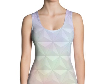 Epcot Spaceship Earth Pastel Form Fitting Tank Top