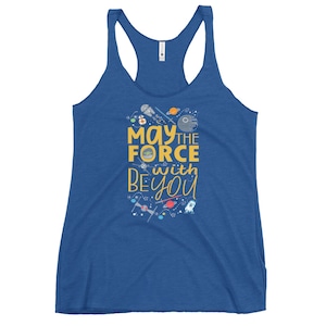 May the 4th Star Wars Racerback Tank Top: Grogu, R2D2, BB8
