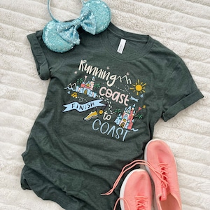 runDisney Coast to Coast T-Shirt Disney Running Shirt Disneyland and Disney World T-Shirt