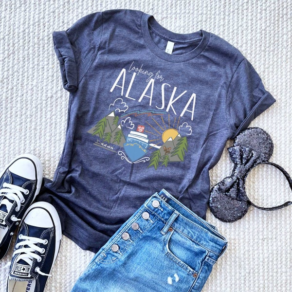 Disney Cruise Alaska T-Shirt Cruise Shirt with Moose Dogs Aurora Borealis and Sunshine Alaska T-shirt
