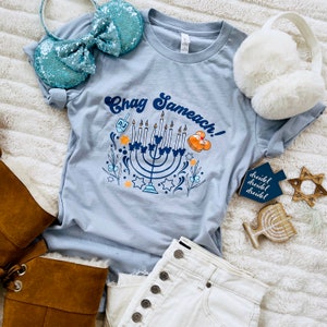 Happy Chanukka Chag Sameach Chanukkah Disney Urlaub Menorah Unisex T-Shirt