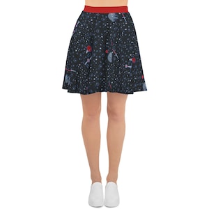 Star Wars Women&#39;s Skater Skirt Dark Side Death Star Darth Vader Star Wars Galaxy&#39;s Edge Disney Skirt