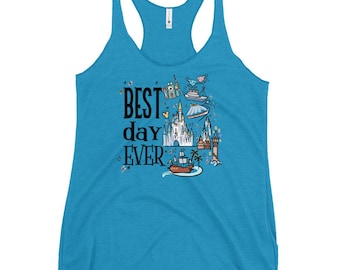 Camiseta sin mangas con espalda cruzada para mujer DisneySea Disneyland Tokyo Disney Best Day Ever