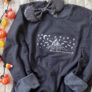 Disney Halloween EMBROIDERED Sweatshirt Spookiest Place on Earth Disney Sweatshirt