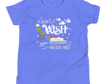 T-shirt Disney Wish Kid Disney Cruise Un sogno è un desiderio che il tuo cuore fa Wish Cruise T-shirt per bambini