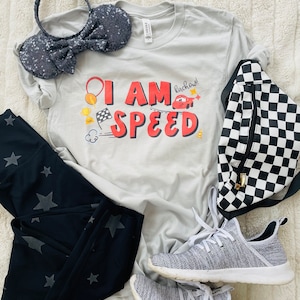 Lightning McQueen Cars T-Shirt Disney Shirt I Am Speed Kachow Cars Unisex T-shirt