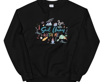 Disney Cruise Sweatshirt Sail Away With Me Disney Cruise Sketch Unisex Crew Neck Sweatshirt Etsy Canada