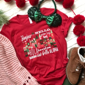 Small World Holiday T-Shirt Disney Small World Many Languages Christmas T-Shirt