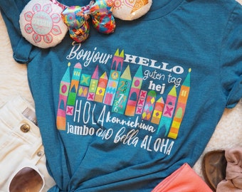 Small World Hello T-Shirt Disney Small World Many Languages T-Shirt