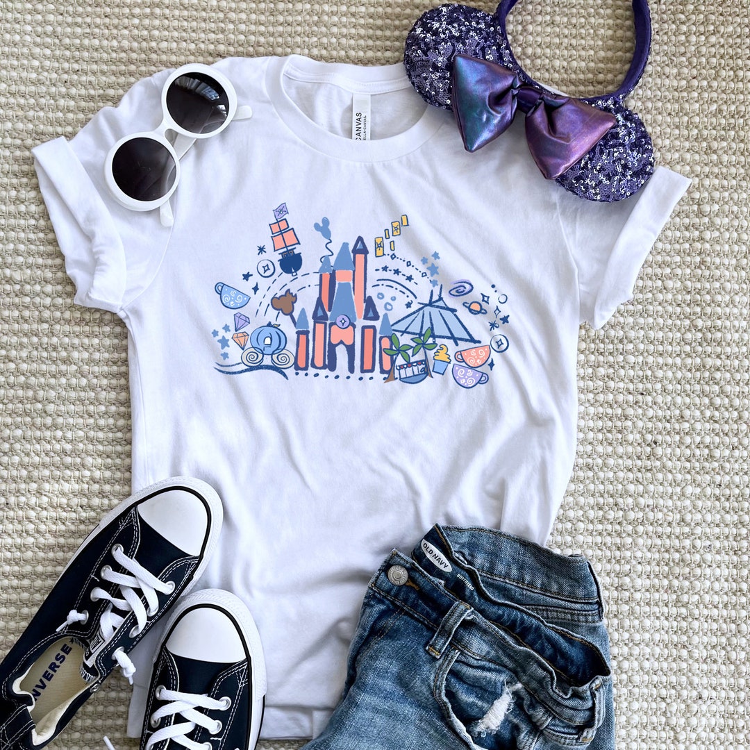 Magical Shirt – T-shirt Donna Con Stampa 'Magic Kingdom' E Castello, Maniche Corte, Misto Cotone, Taglie S-M-L-XL