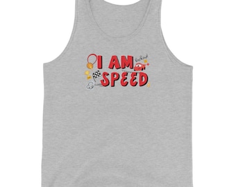 Canotta unisex Lightning McQueen Cars Disney Shirt I Am Speed Kachow Canotta unisex Cars