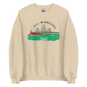 Disney Train All Aboard Disney Railroad Sweater Disney Shirt Unisex Sweatshirt