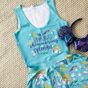 Jasmine Shining Shimmering Crop Top Aladdin Disney Princess Jasmine Crop Top