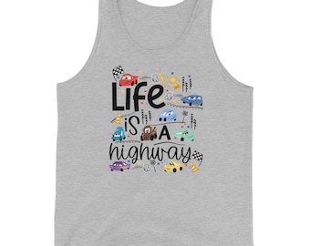 Débardeur unisexe Cars Disney Chemise Pixar Life is a Highway Ensemble Cars Disney Débardeur unisexe