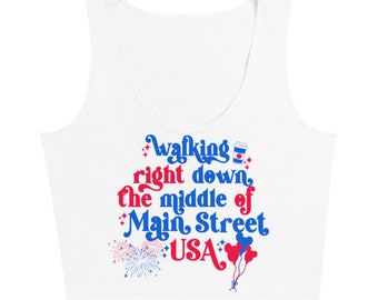 Juli 4th Disney Magic Kingdom Main Street USA mickey Feuerwerk Unabhängigkeitstag vierter Juli Crop Top