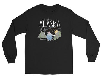 Disney Cruise Alaska Long Sleeve Cruise Shirt with Moose Dogs Aurora Borealis and Sunshine Alaska Men’s Long Sleeve Shirt